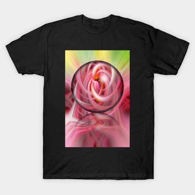 Pink twirl glass globe T-Shirt by RosNapier